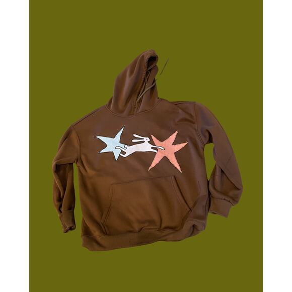 Handmade Sweaters - Small Upcycled Rabbit Pullover Swaetshirt Brown Cozy